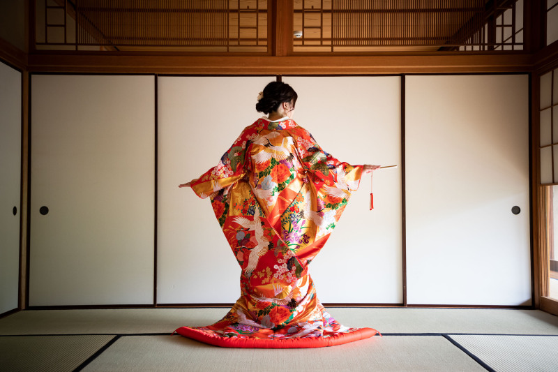 目白庭園のお部屋での撮影