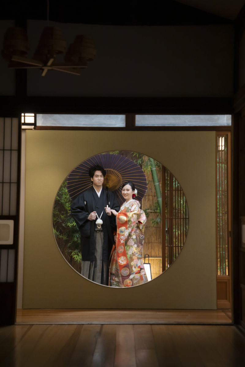 スタジオのお庭でのショット