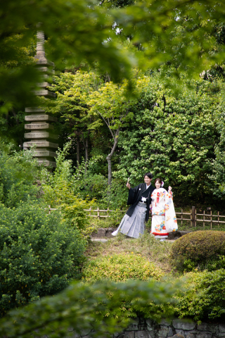 目白庭園と弊社スタジオでの撮影