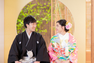 和装2着洋装1着スタジオ撮影