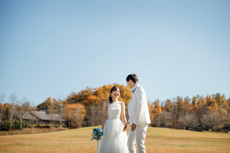 見渡す限り紅葉と青空