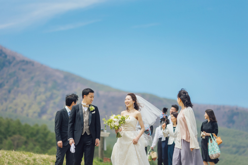ご家族と春の爽やかなロケ地で