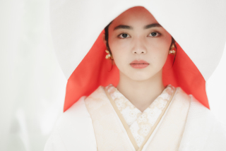 洋髪用綿帽子(赤裏地)