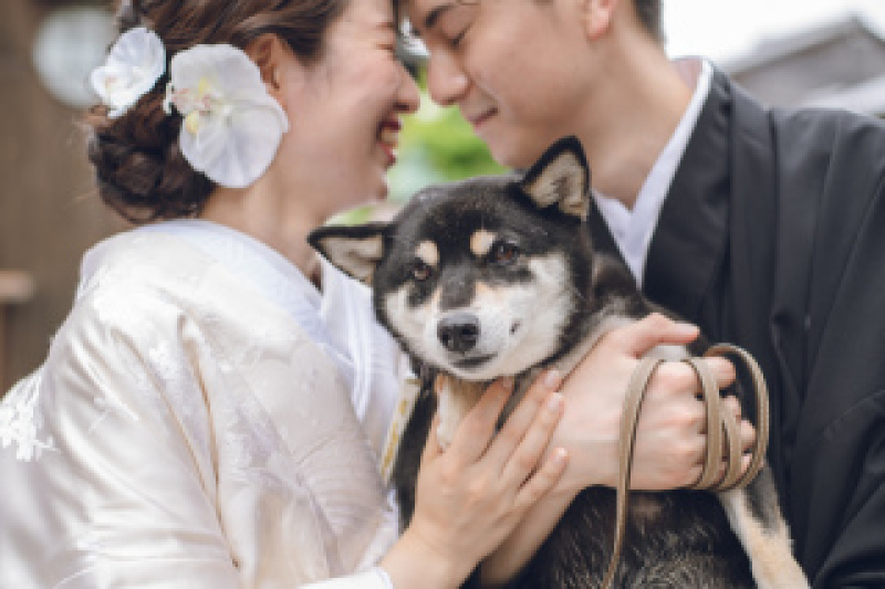 【ペットと一緒に撮影】ロケーションフォト（和装1着＋新婦ヘアメイク＋全データ）