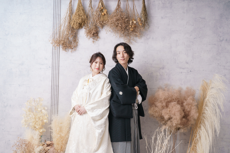 《スタジオフォト》和装｜白無垢・紋付袴｜人気の正座ショットも♡