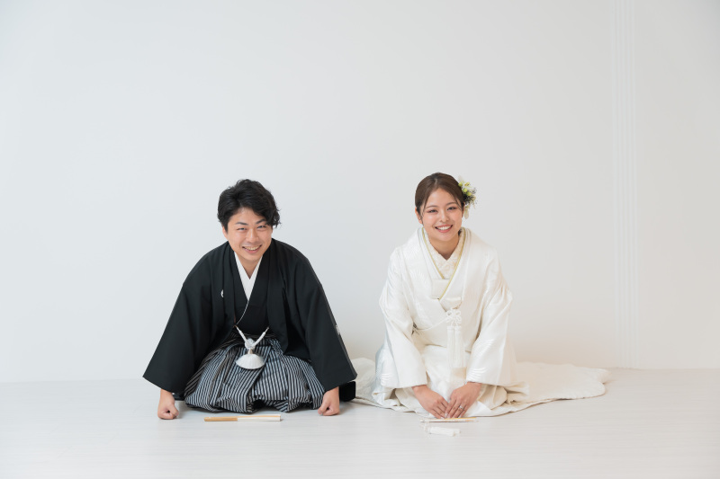 《スタジオフォト》和装｜白無垢・紋付袴｜人気の正座ショットも♡