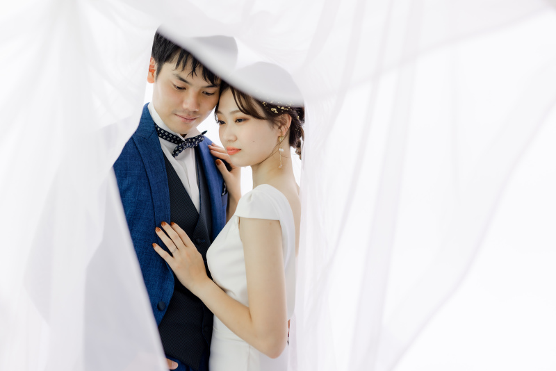 ベールを使ってドラマチックなお写真も