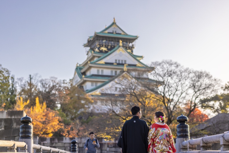 紅葉×大阪城