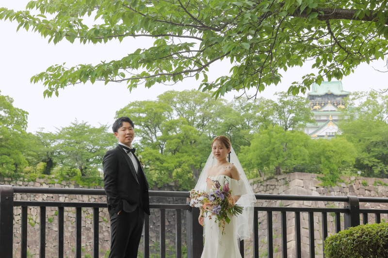 大阪城と一緒に