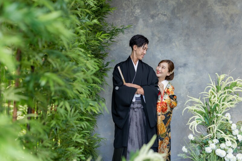 本格的な竹林と共に撮影