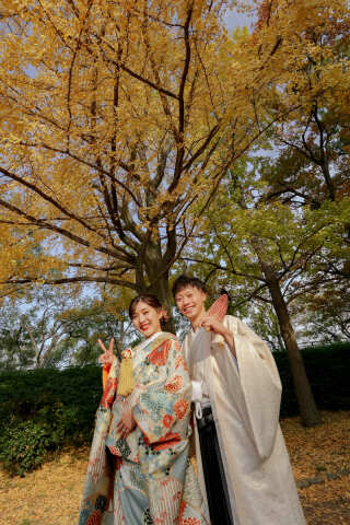 【洋装スタジオ＋和装ロケーション】いつもの楽しいお二人を形に