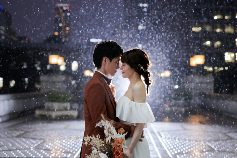 雨の中誓いの・・・