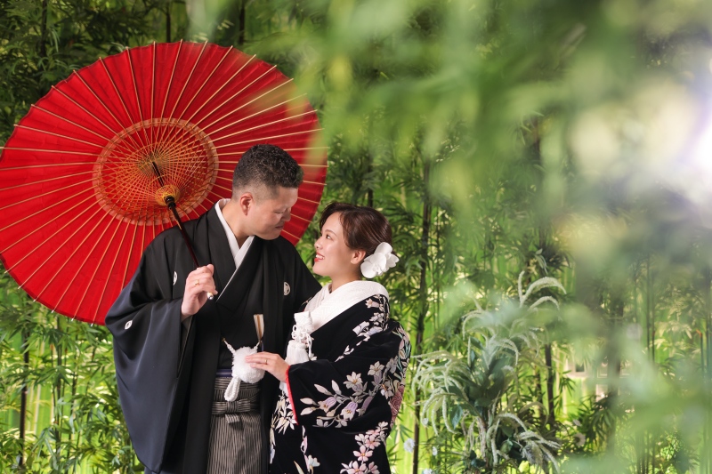 竹林の中で二人きり