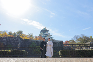大阪城とスタジオで！