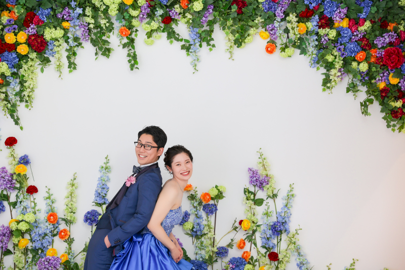 【和装洋装スタジオプラン】青の素敵なお二人と