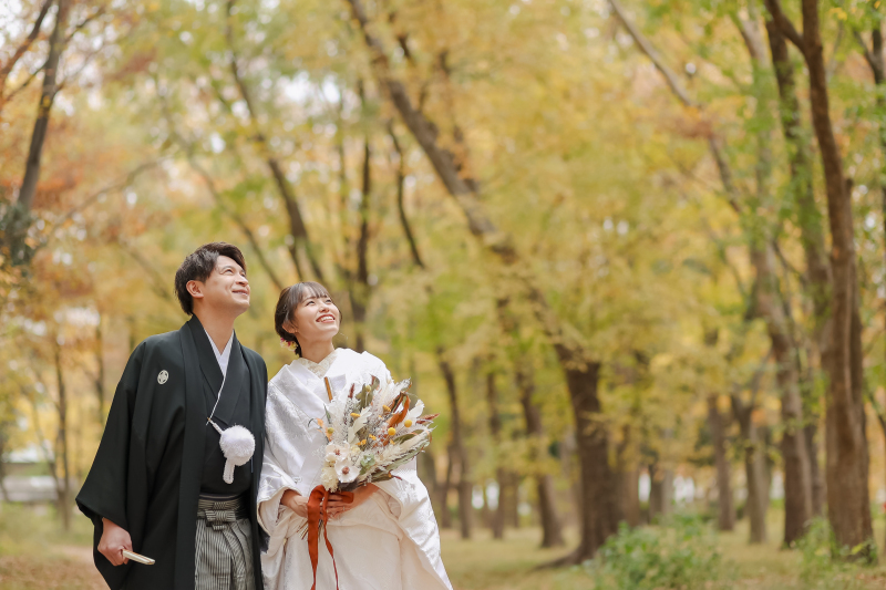 歩くたびに色が変わる大阪城公園