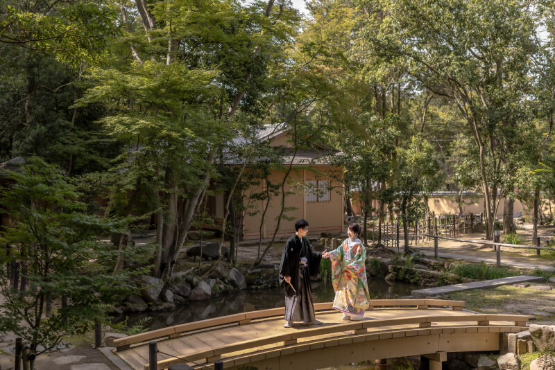 素敵な庭園でのカット