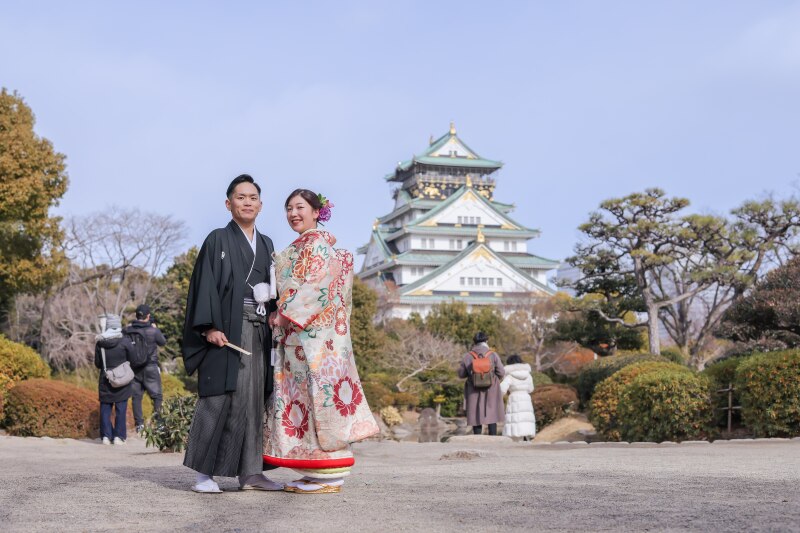 お城と庭園で。