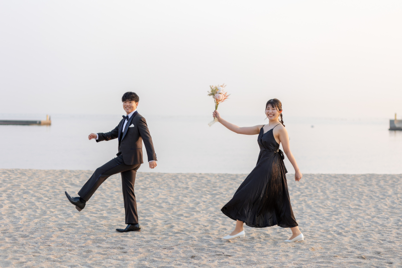 砂浜を笑顔で！