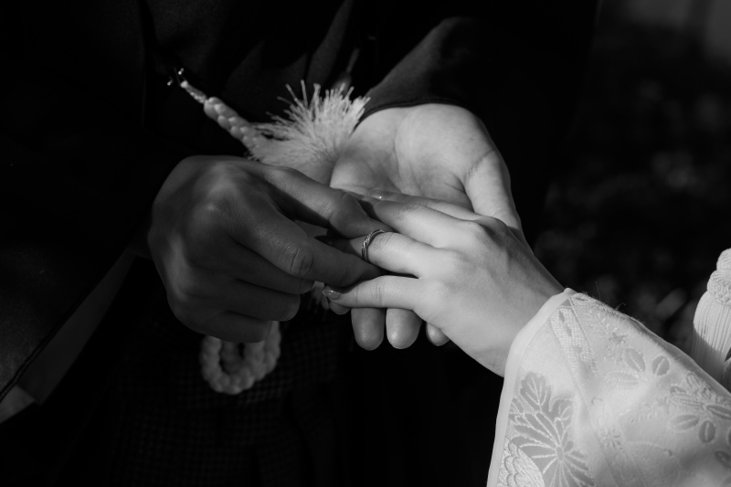 モノクロ手元ショット