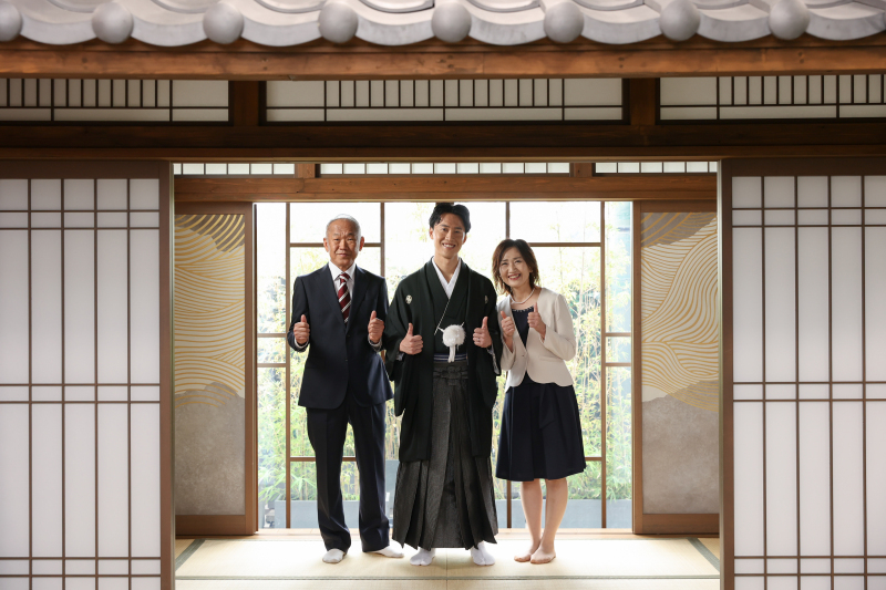 新郎家でのお写真!