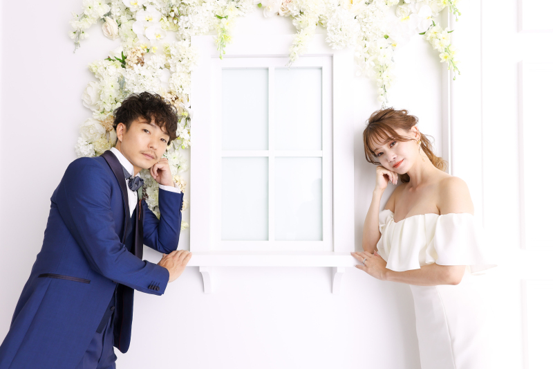 真っ白の空間がお二人をより引き立たせます