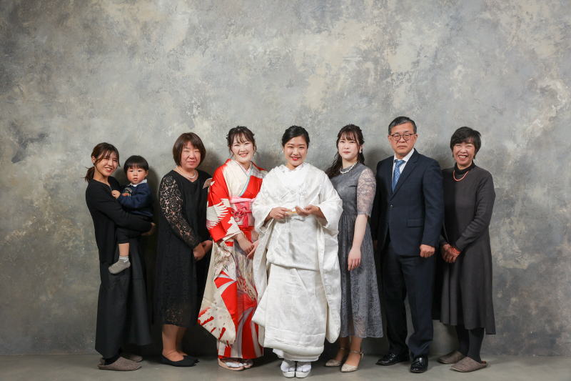 新婦さまとご家族での一枚