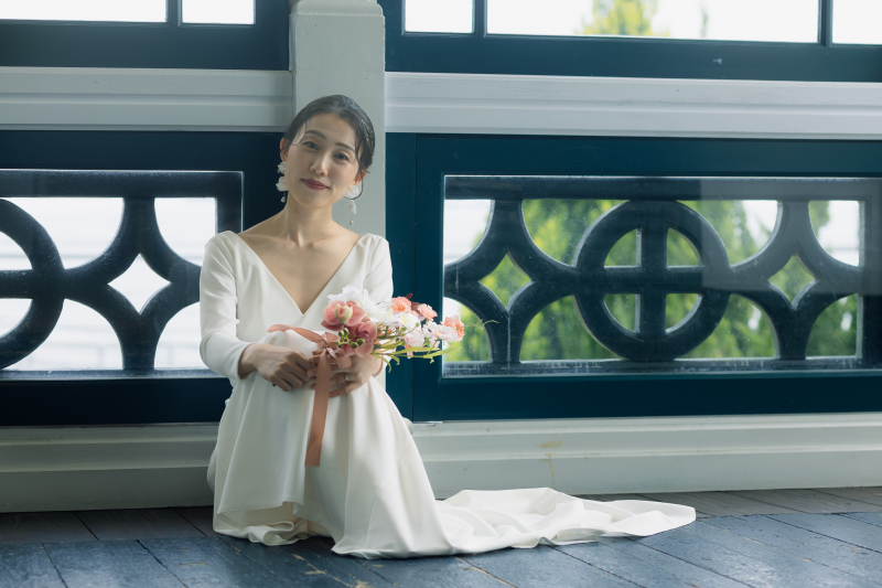 可愛く座りショット