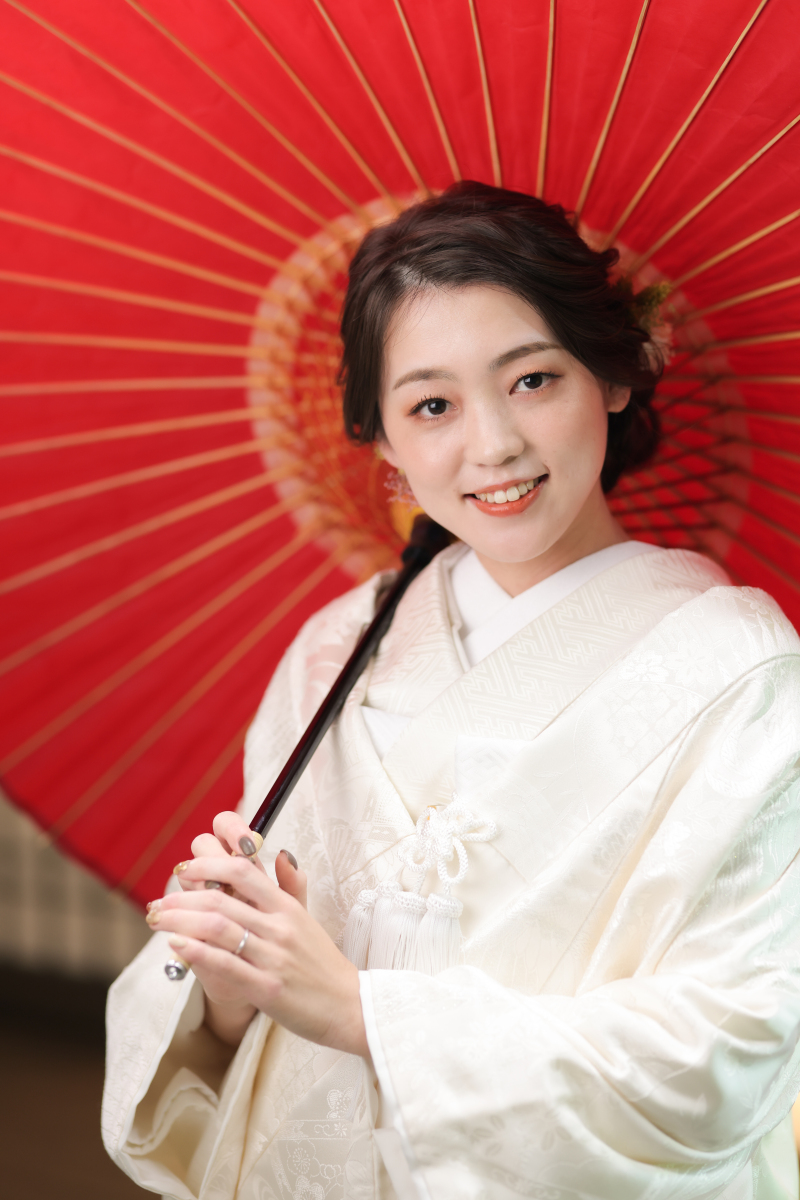 白無垢を着た新婦様のソロカットを撮影