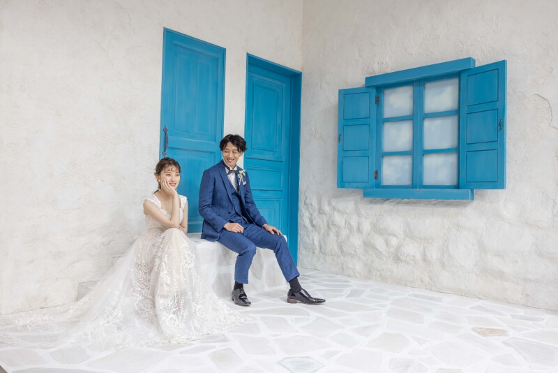 地中海リゾートをイメージしたブースでの一枚