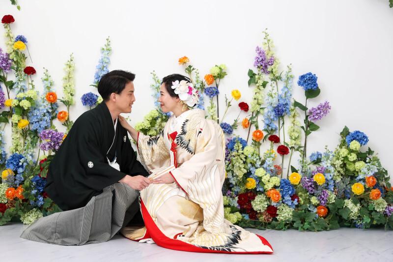色とりどりのお花に囲まれて