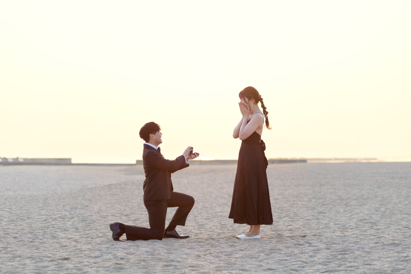 海でプロポーズ！