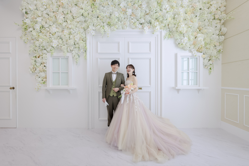 スタジオではドレスで!