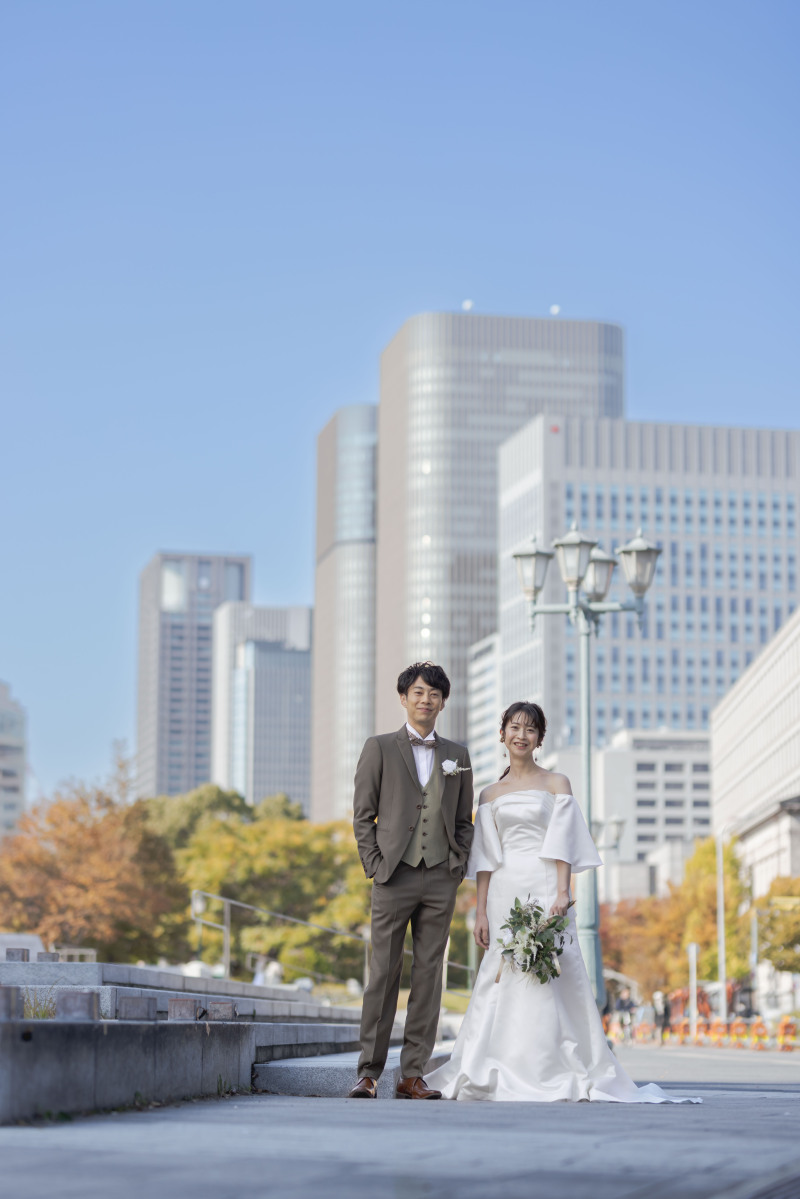 ビル群をバックにした街フォトも♪