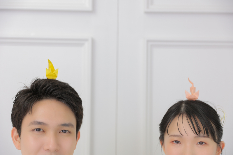 頭の上にちょこん