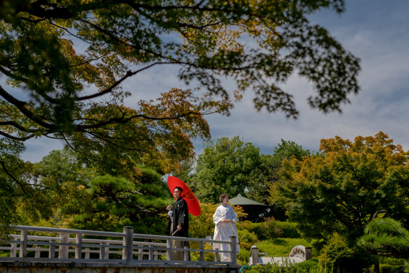 和装が映える♪日本庭園でもロケーションフォト