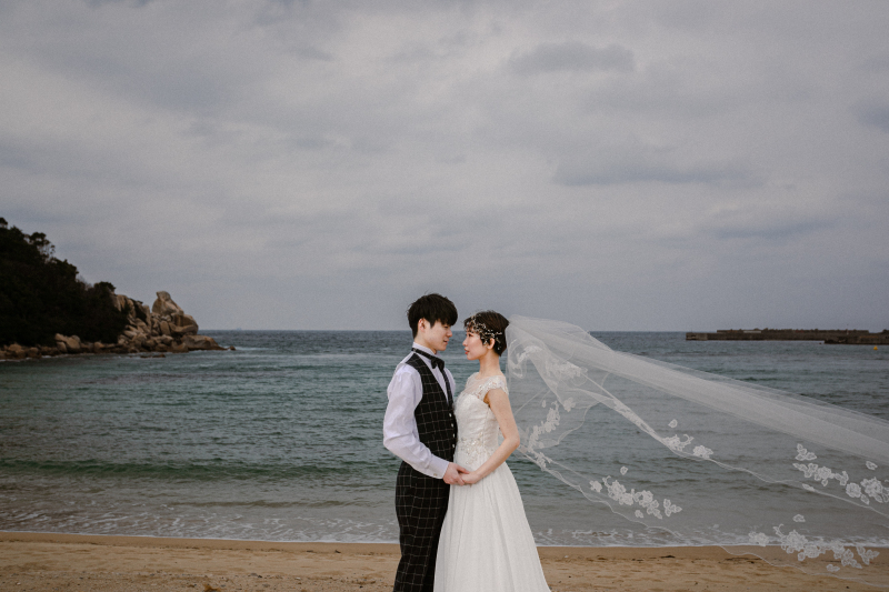 ベールを使って幻想的なカットを撮影