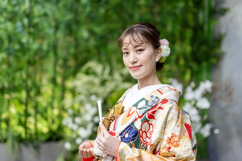 たくさんの緑を背景にした印象的な一枚