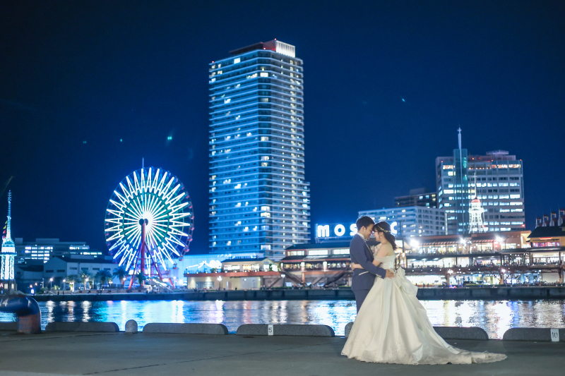 ハーバーランドで夜の雰囲気を使いカッコよくお撮りした一枚です!