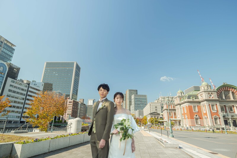 【中之島公園ドレスロケーション撮影プラン】人気のスポットでの撮影が叶う♪撮影グッズ&出張料が無料♪