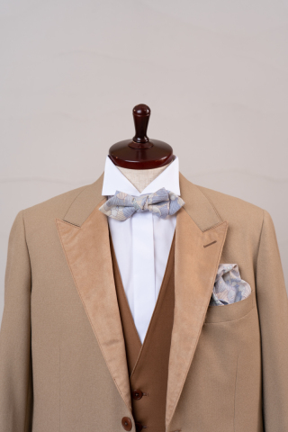 蝶ネクタイ・チーフ　ラベンダーフラワー