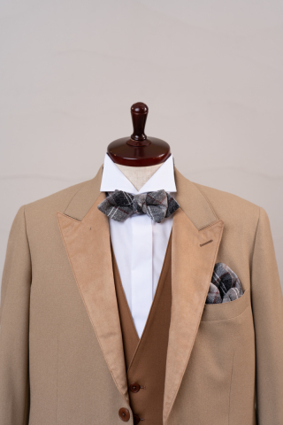 蝶ネクタイ・チーフ　ブラックチェック