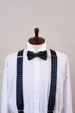 サスペンダー　ネイビードット