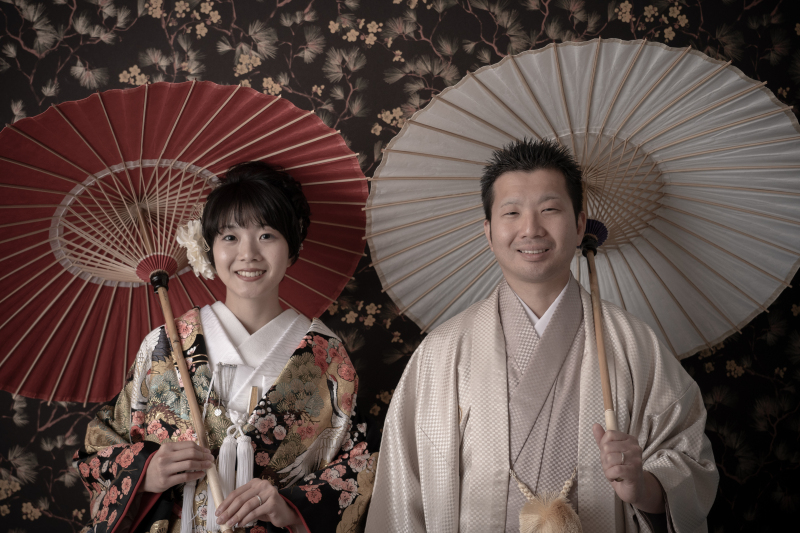 番傘ショットは笑顔で♪