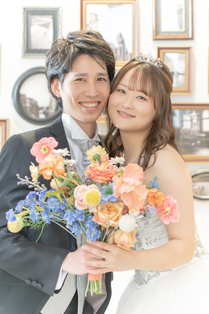 彩り豊かな花束に囲まれて♪