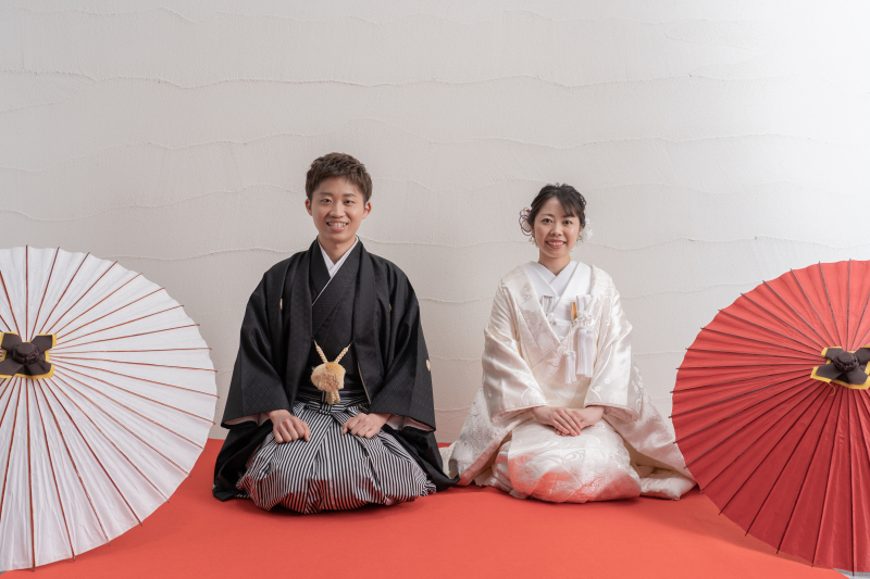 スタジオでは和装での撮影