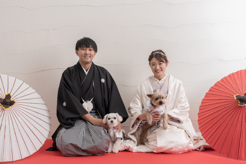 愛犬＆楽しいアイテムと一緒に♪　＊和装 スタジオ1着プラン＊