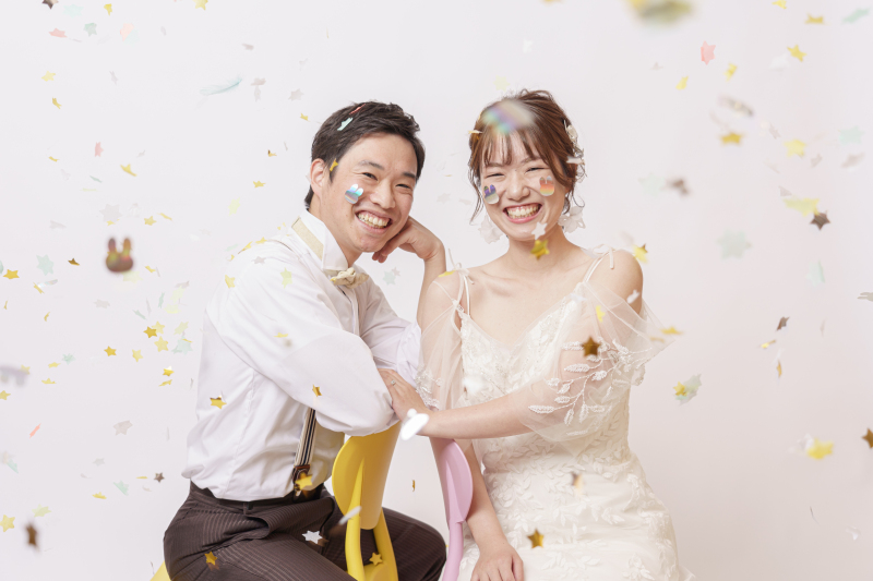 オリジナルアイテムで笑顔あふれるおふたりの時間