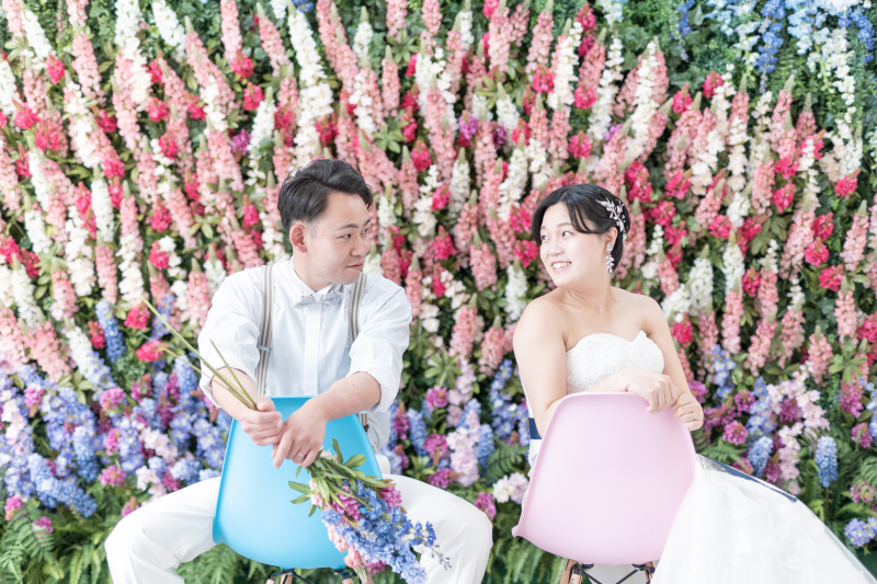 ルミナスのお花の前で♪