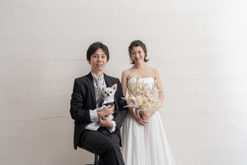 愛犬と一緒にスタジオ撮影 ~スタジオ洋装1着プラン~